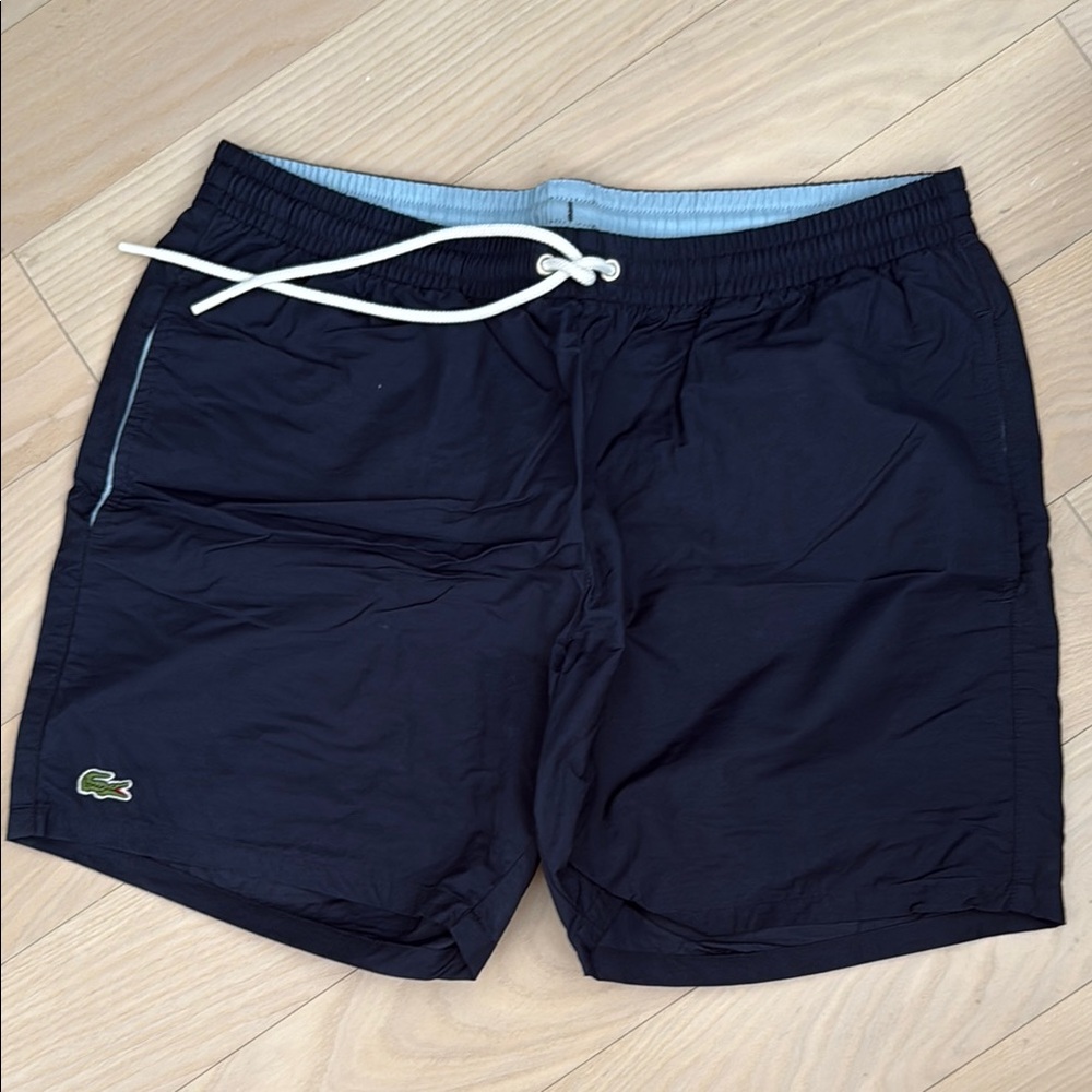 Lacoste Black Swim Trunks Quick-Dry Elastic Waist